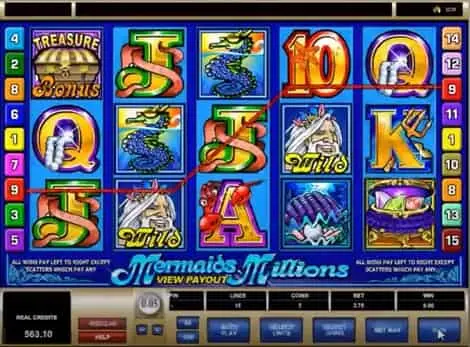 Mermaids Millions slot grid